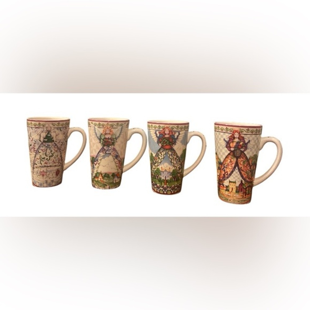 Set of 4 Jim Shore Angels  Four Seasons ~ Coffee Mug Certified International